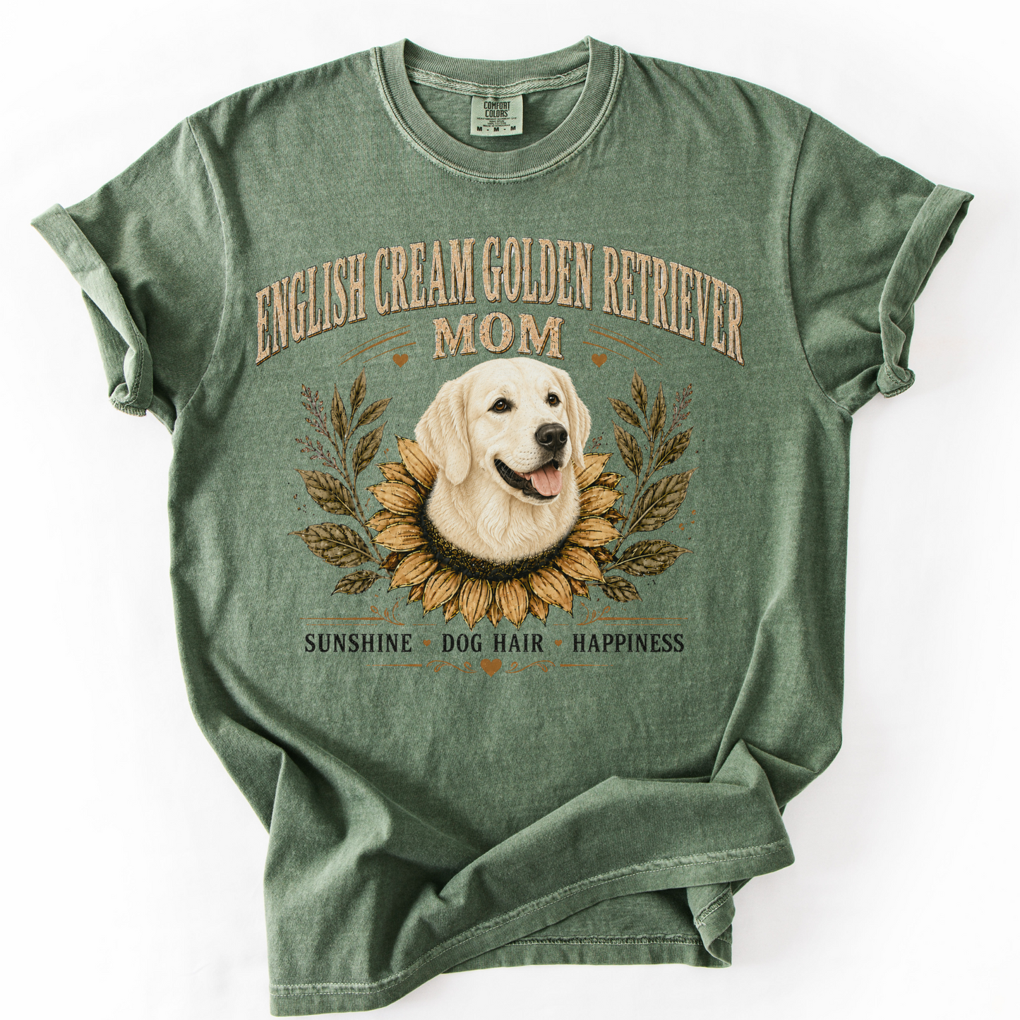 English Cream Golden Retriever Mom Shirt, Sunflower Dog Mom Tee, Retriever Lover Gift