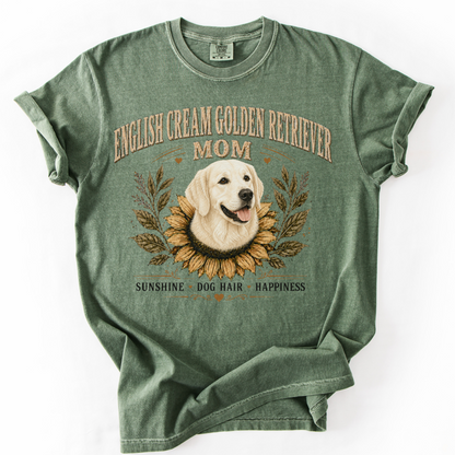 English Cream Golden Retriever Mom Shirt, Sunflower Dog Mom Tee, Retriever Lover Gift