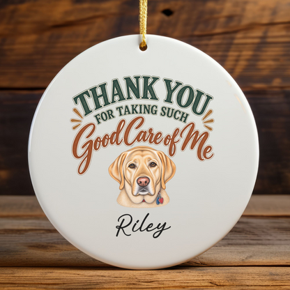 Personalized Veterinarian Ornament, Thank You Vet Gift From Dog, Custom Pet Name Keepsake