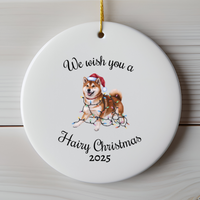 Load image into Gallery viewer, Christmas Red Shiba Inu Ornament, Christmas Lights Dog Keepsake
