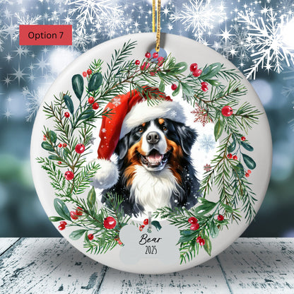 Personalized Bernese Mountain Dog Christmas Ornament
