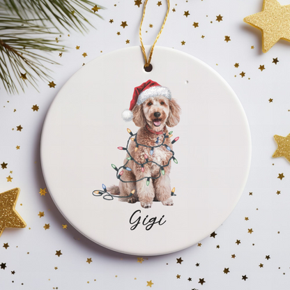 Personalized Poodle Ornament, Custom Ceramic Pet Keepsake