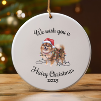 Load image into Gallery viewer, Christmas Pomeranian Ornament, Christmas Lights Dog Keepsake
