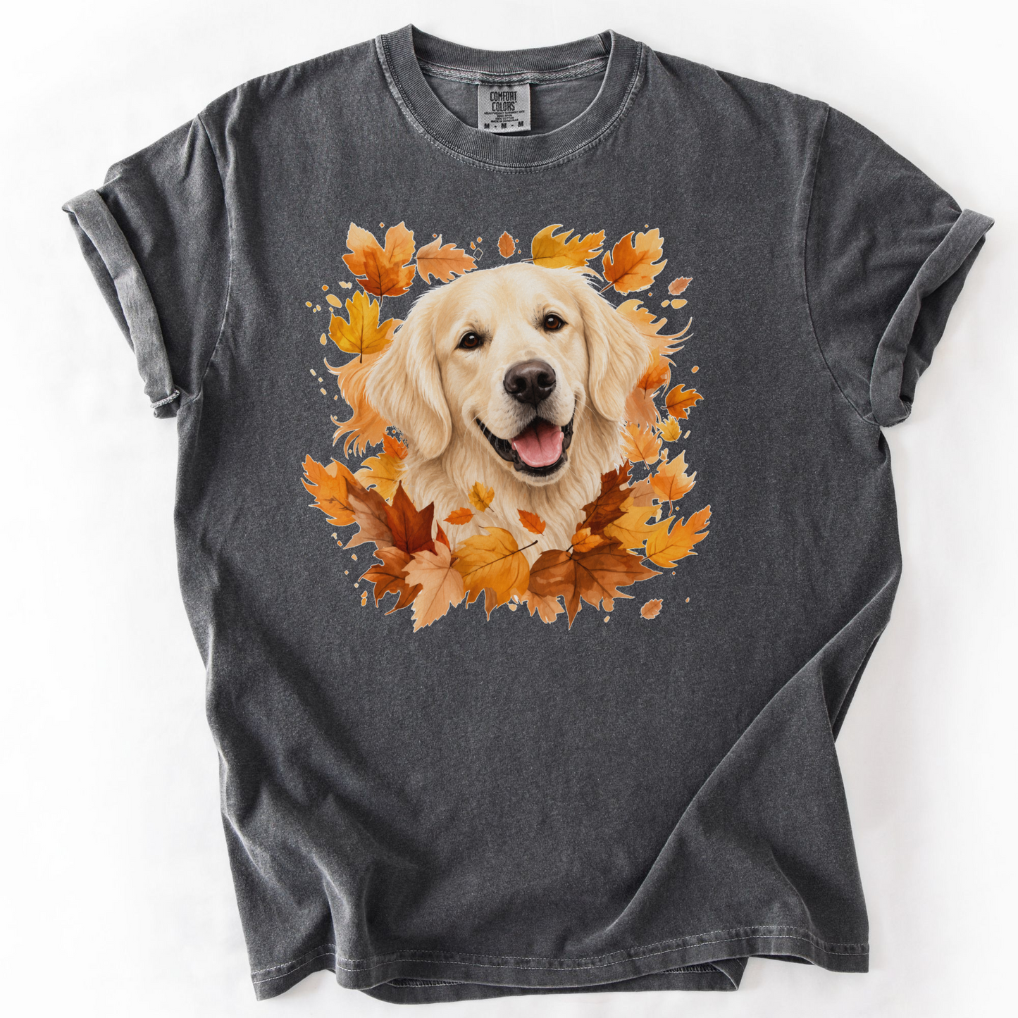 English Cream Golden Retriever Fall Shirt, Autumn Dog Mom Comfort Colors Tee