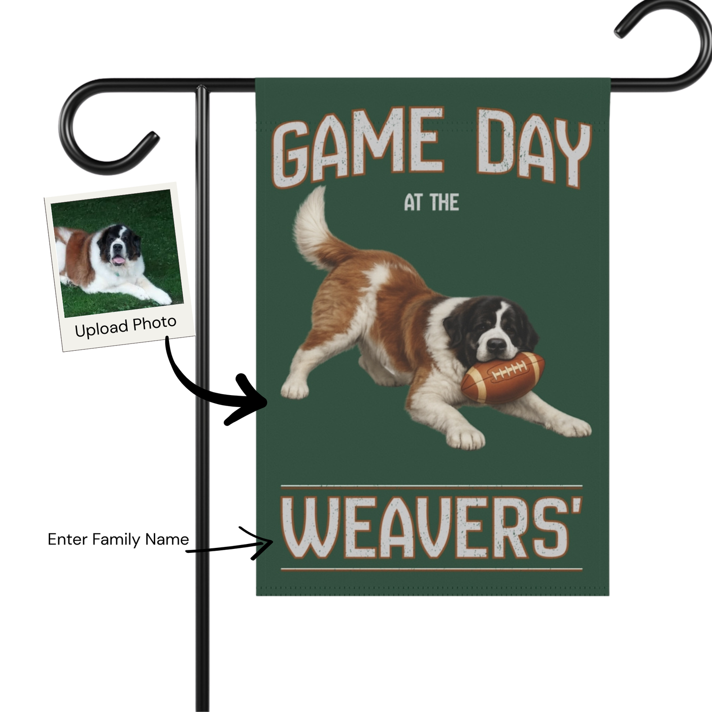 Custom Football Dog Garden Flag