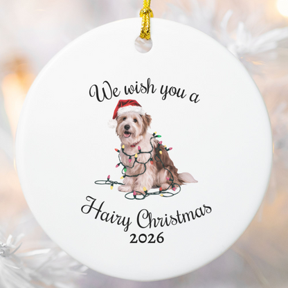 Christmas Coton De Tulear Ornament, Christmas Lights Dog Keepsake
