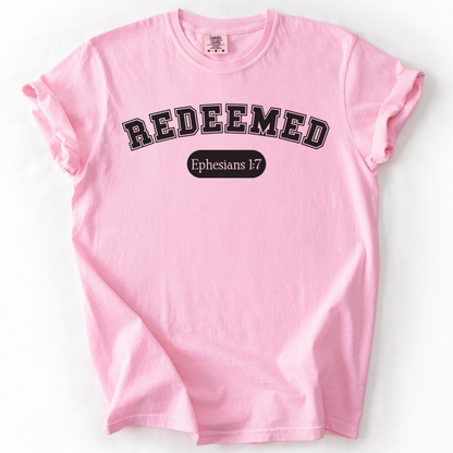 Redeemed Shirt, Christian Comfort Colors Tee, Ephesians 1:7 Bible Verse