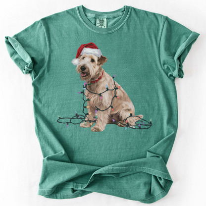 Christmas Soft Coated Wheaten Terrier Shirt, Christmas Lights Dog Tee, Christmas Dog, Terrier Mom Tee, Gift for Dog Lover, Terrier Tee