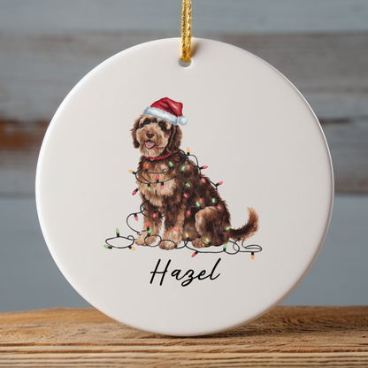Portuguese Water Dog Ornament, Personalized Pet Keepsake