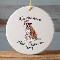 Load image into Gallery viewer, Christmas Boxer Ornament, Christmas Lights Dog Keepsake
