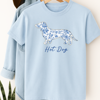 Load image into Gallery viewer, Personalized Floral Toile  Dachshund Mama Shirt
