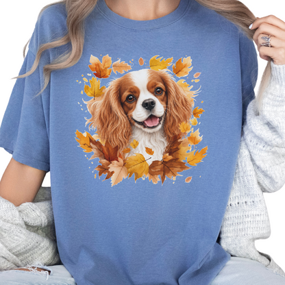 Blenheim Cavalier Fall Shirt, Autumn Dog Mom Comfort Colors Tee