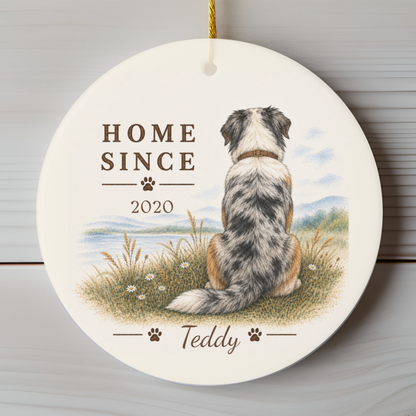 Personalized Australian Shepherd Ornament, Double Sided Aussie Gotcha Day Gift, Custom Dog Keepsake