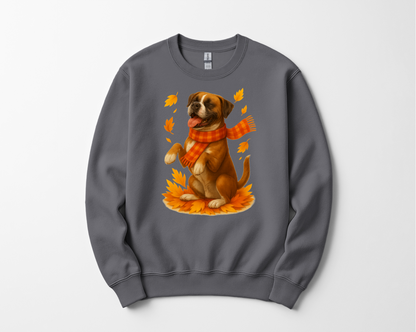 Boxer Sweater, Dog Lover Fall Apparel, Cozy Autumn Gift, Cute Pet T-shirt, Autumn Dog Fashion