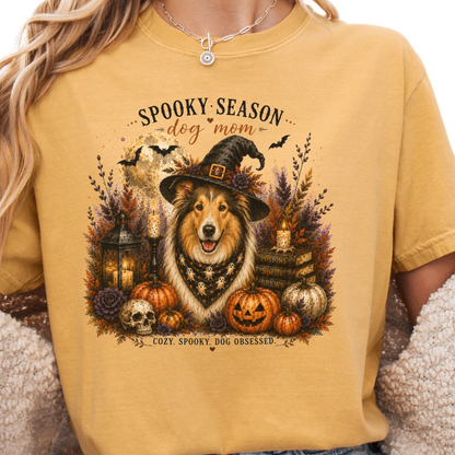 Collie Spooky Season Dog Mom Halloween Shirt