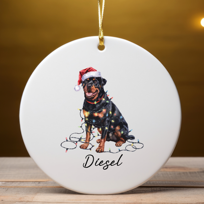 Rottweiler Ornament, Custom Dog Lover Gift