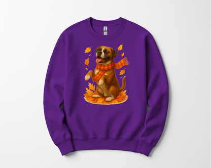 Boxer Sweater, Dog Lover Fall Apparel, Cozy Autumn Gift, Cute Pet T-shirt, Autumn Dog Fashion