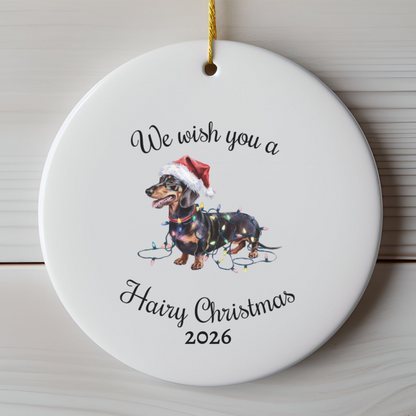 Christmas Dachshund Ornament, Christmas Lights Dog Keepsake