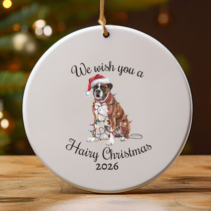 Christmas Boxer Ornament, Boxer Mom, Christmas Lights Dog Keepsake, Christmas Dog, Gift For Dog Lover, Boxer