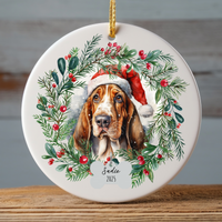 Load image into Gallery viewer, Personalized Basset Hound Christmas Ornament