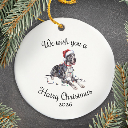 Christmas Great Dane Ornament, Christmas Lights Dog Keepsake