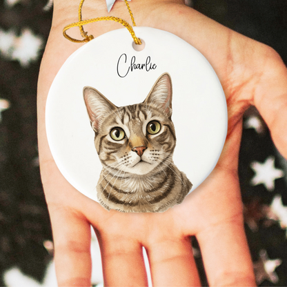 Custom Watercolor Pet Memorial Ornament with Name