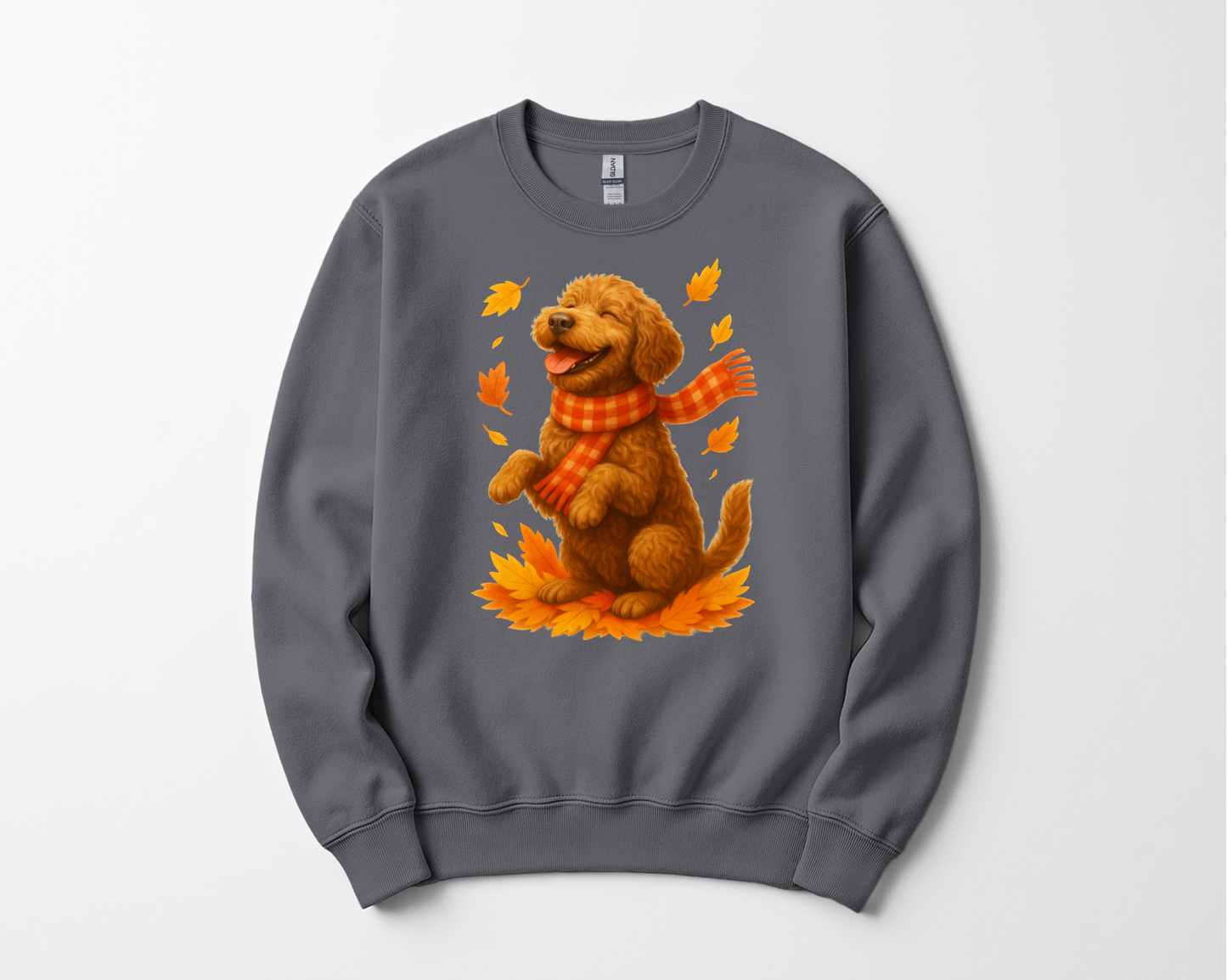 Portuguese Water Dog Autumn Shirt, Cozy Fall Dog Sweatshirt, Cute Brown Dog Lover Gift, Seasonal Apparel Pullover