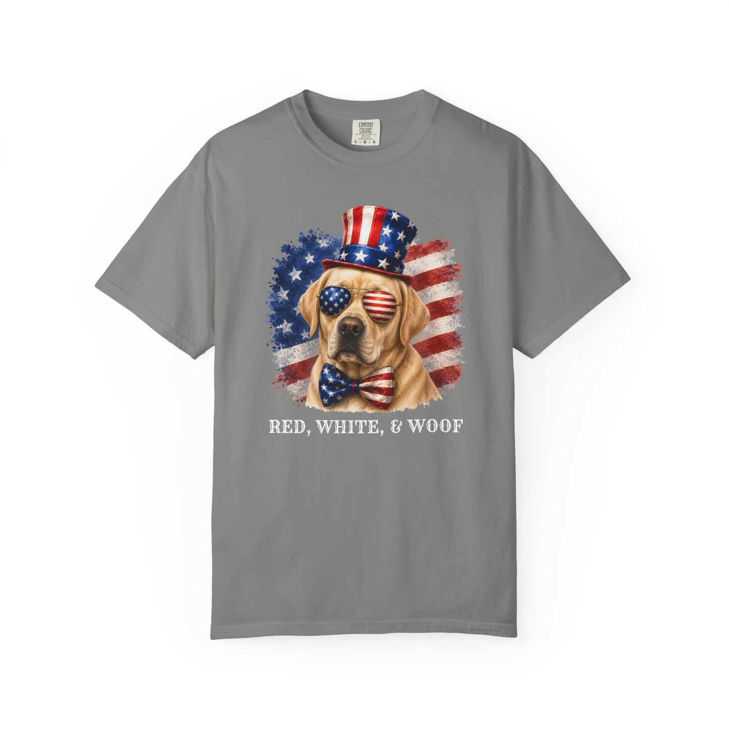 Patriotic Yellow Lab Red White & Woof Shirt
