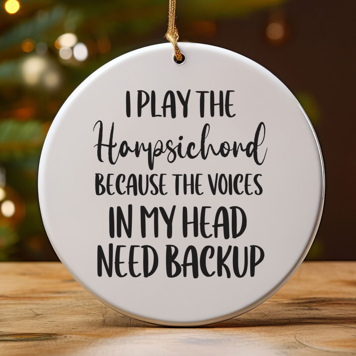 Harpsichord Ornament, Ceramic Musician Gift