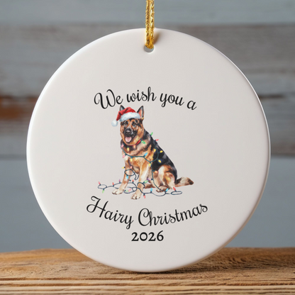 Christmas German Shepherd Ornament, Christmas Lights Dog Keepsake