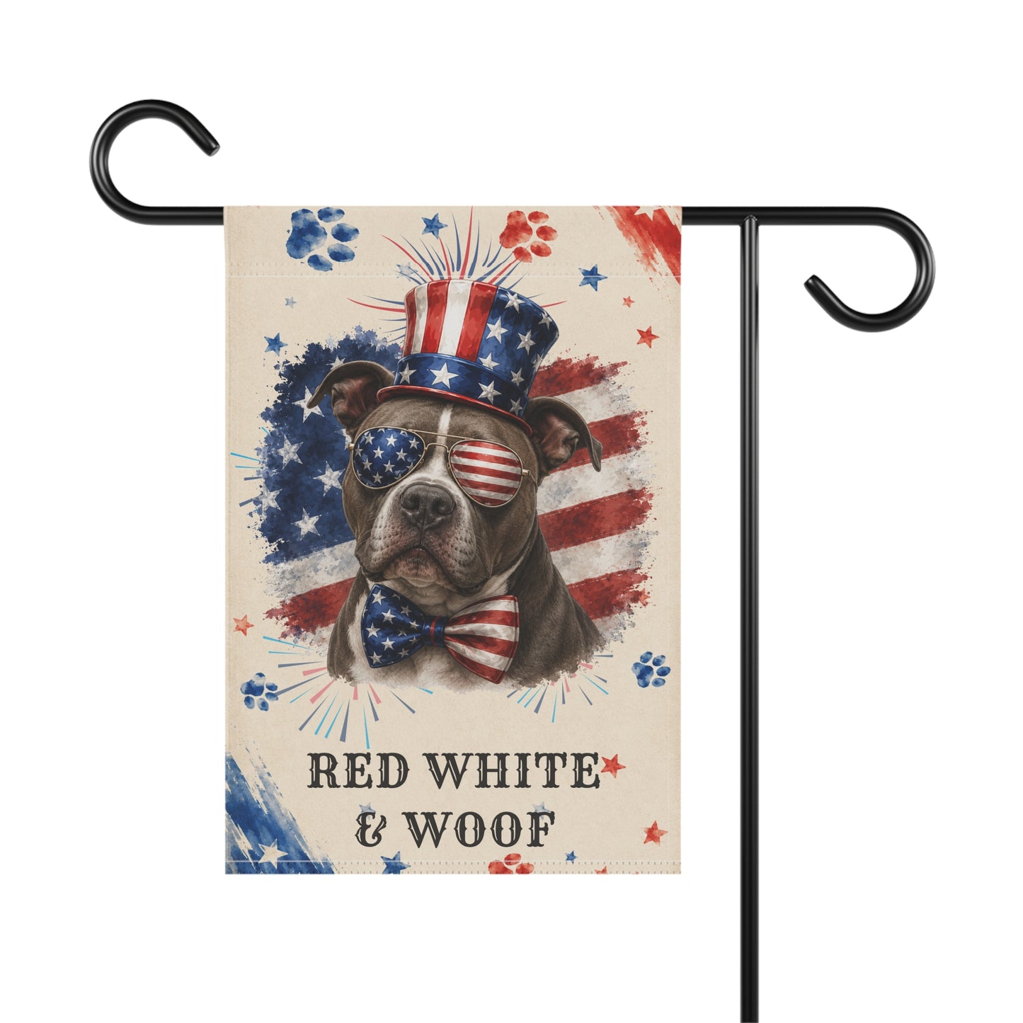 Patriotic Pit Bull Garden Flag