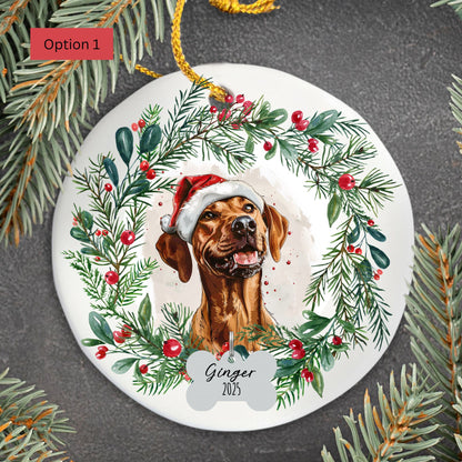 Personalized Rhodesian Ridgeback Christmas Ornament