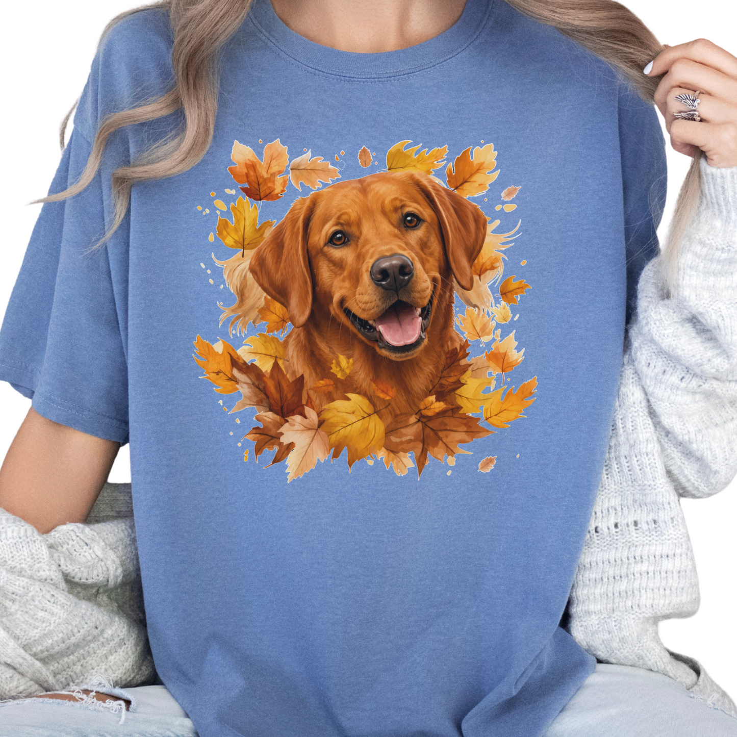 Fox Red Lab Fall Shirt, Autumn Dog Mom Comfort Colors Tee