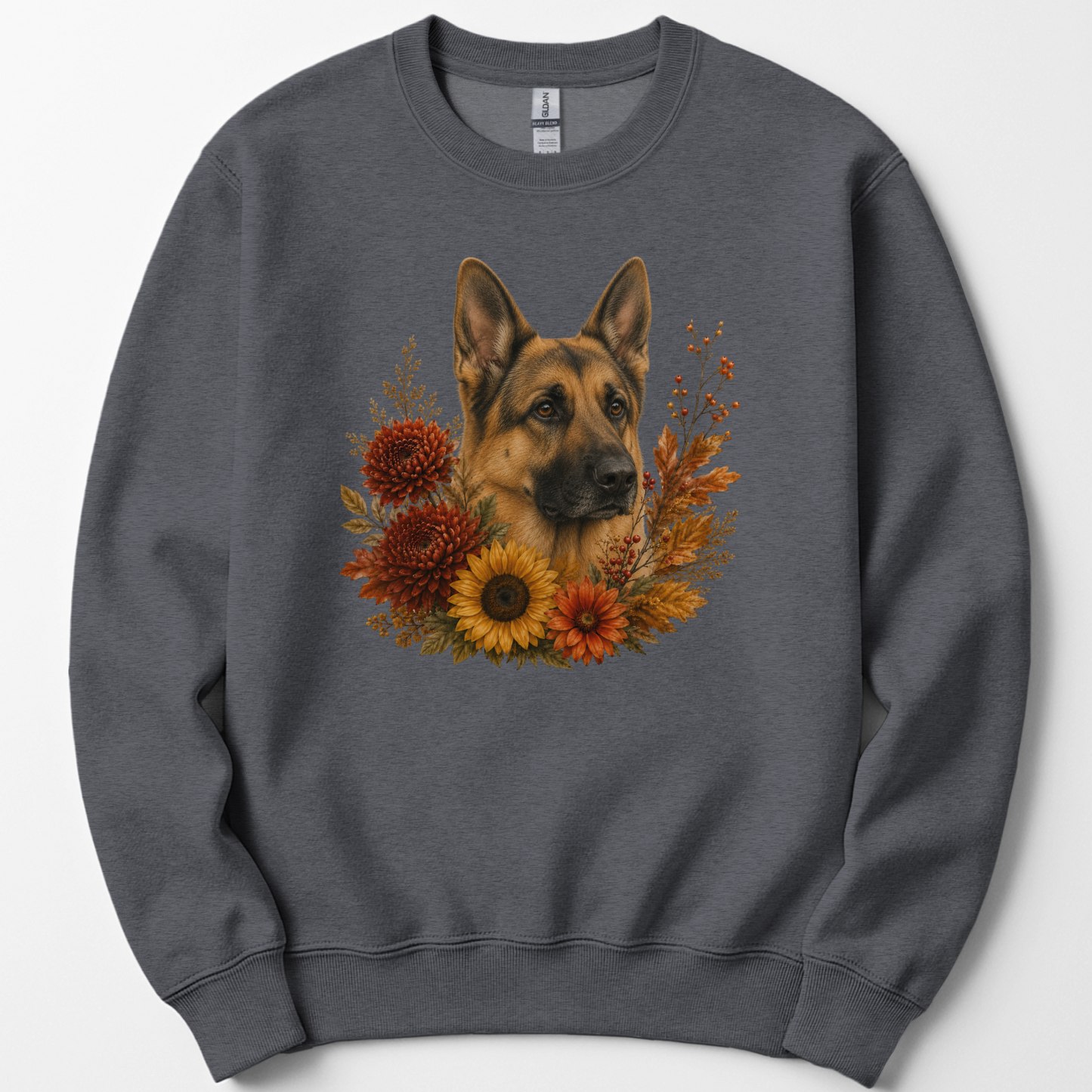 German Shepherd Autumn Floral Sweatshirt