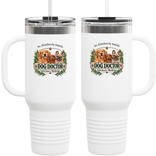 Personalized Veterinarian Gift, 40 oz Dog Doctor Tumbler, Custom Vet Cup