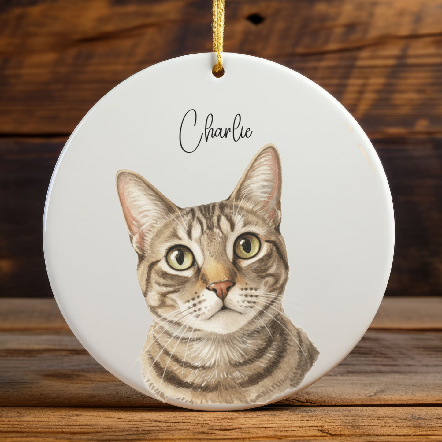 Custom Watercolor Pet Memorial Ornament with Name