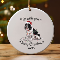 Load image into Gallery viewer, Christmas Black Springer Spaniel Ornament, Christmas Lights Dog Keepsake
