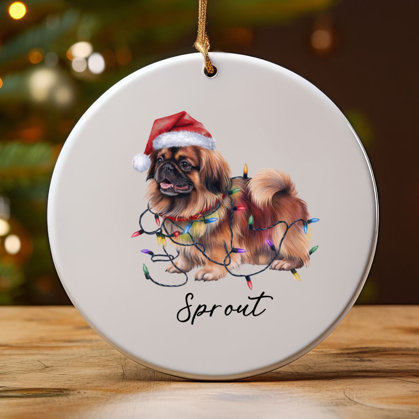 Pekingese Ornament, Personalized Dog Keepsake