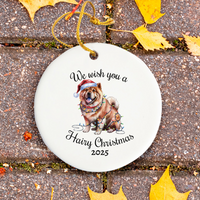 Load image into Gallery viewer, Christmas Chow Chow Ornament, Christmas Lights Dog Keepsake

