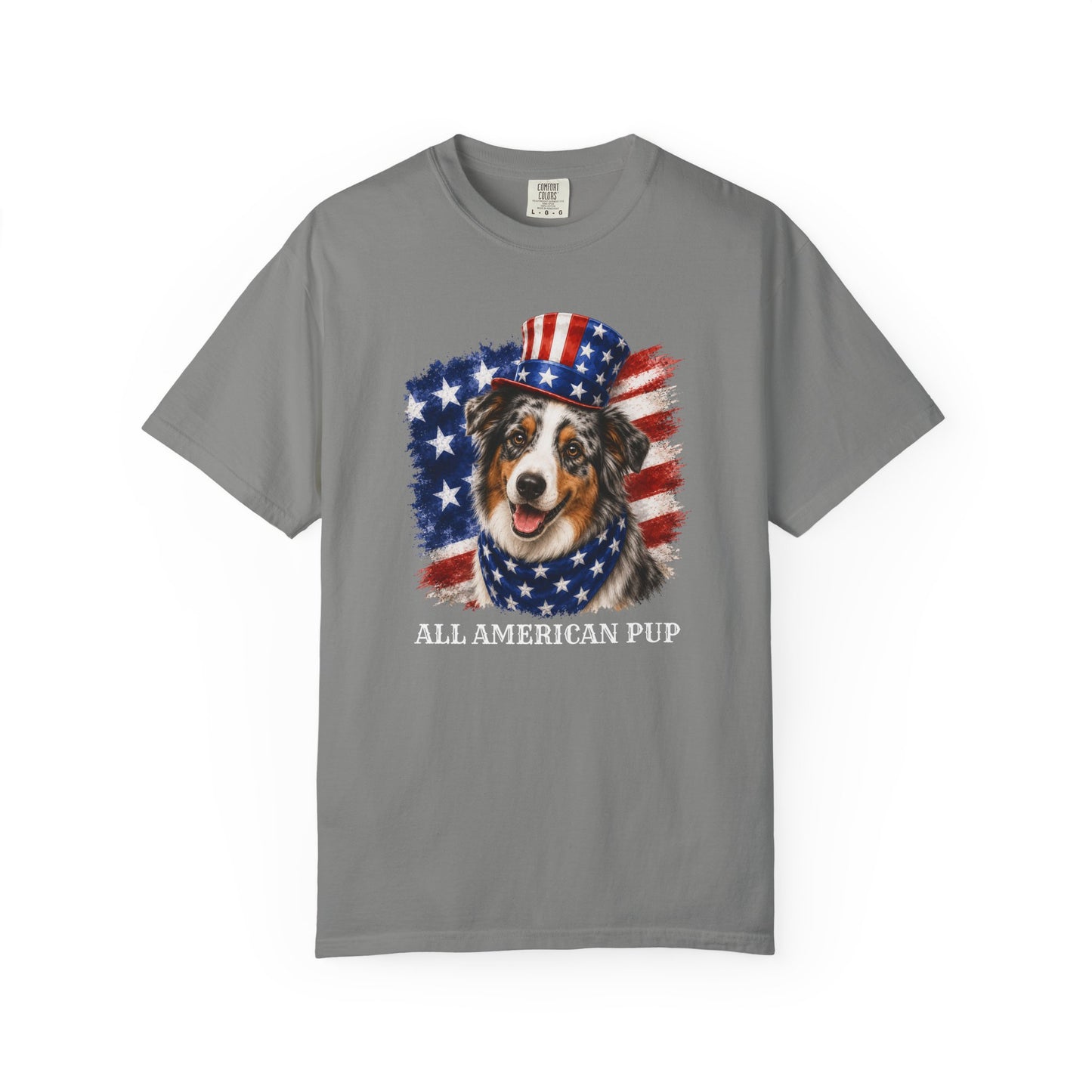 Patriotic Australian Shepherd  All American Pup Shirt