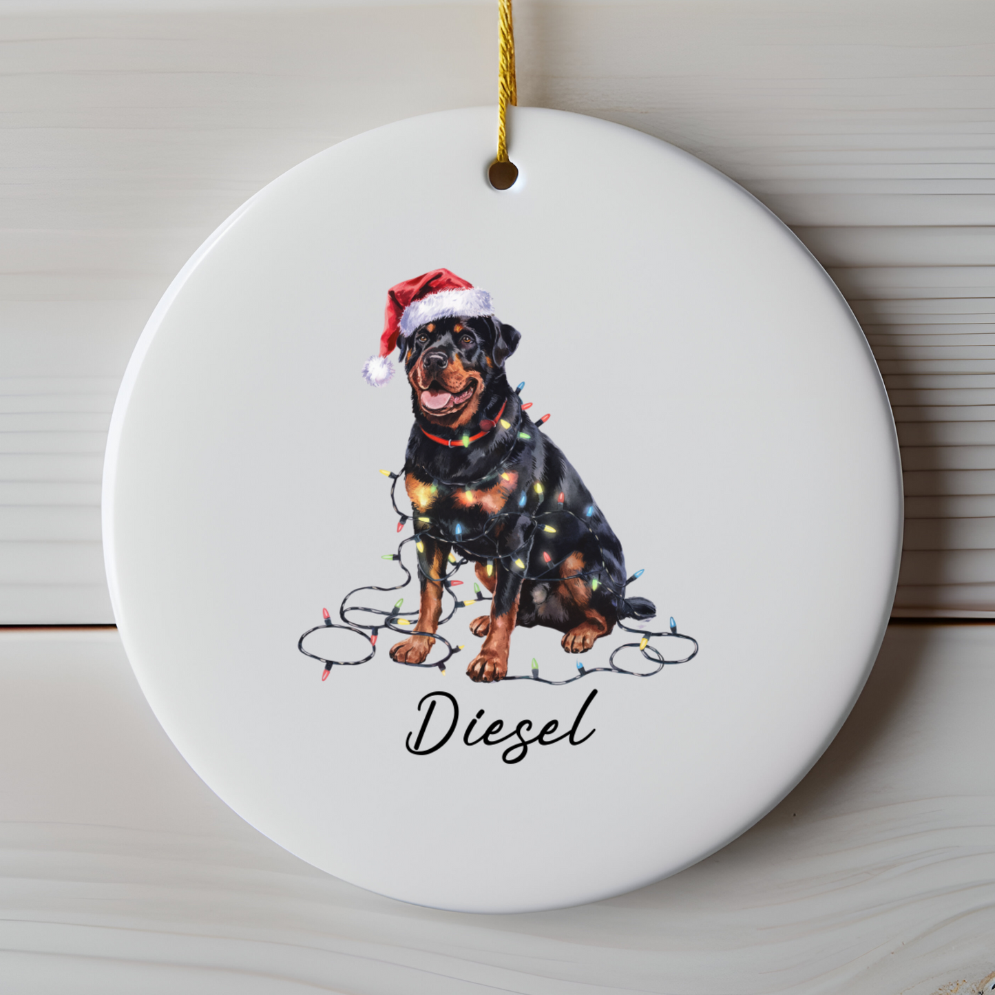 Rottweiler Ornament, Custom Dog Lover Gift