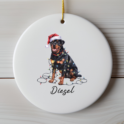Rottweiler Ornament, Custom Dog Lover Gift