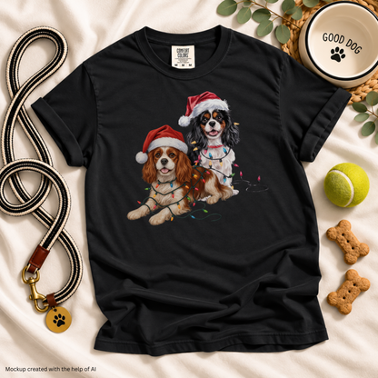 Cavalier King Charles Spaniel Christmas Shirt, Blenheim Tricolor Cavalier Holiday Tee, Gift for Dog Moms
