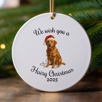 Load image into Gallery viewer, Fox Red Labrador Retriever Ornament 2025, We Wish You a Hairy Christmas Ornament, Funny Dog Lover Gift, Personalized Pet Keepsake
