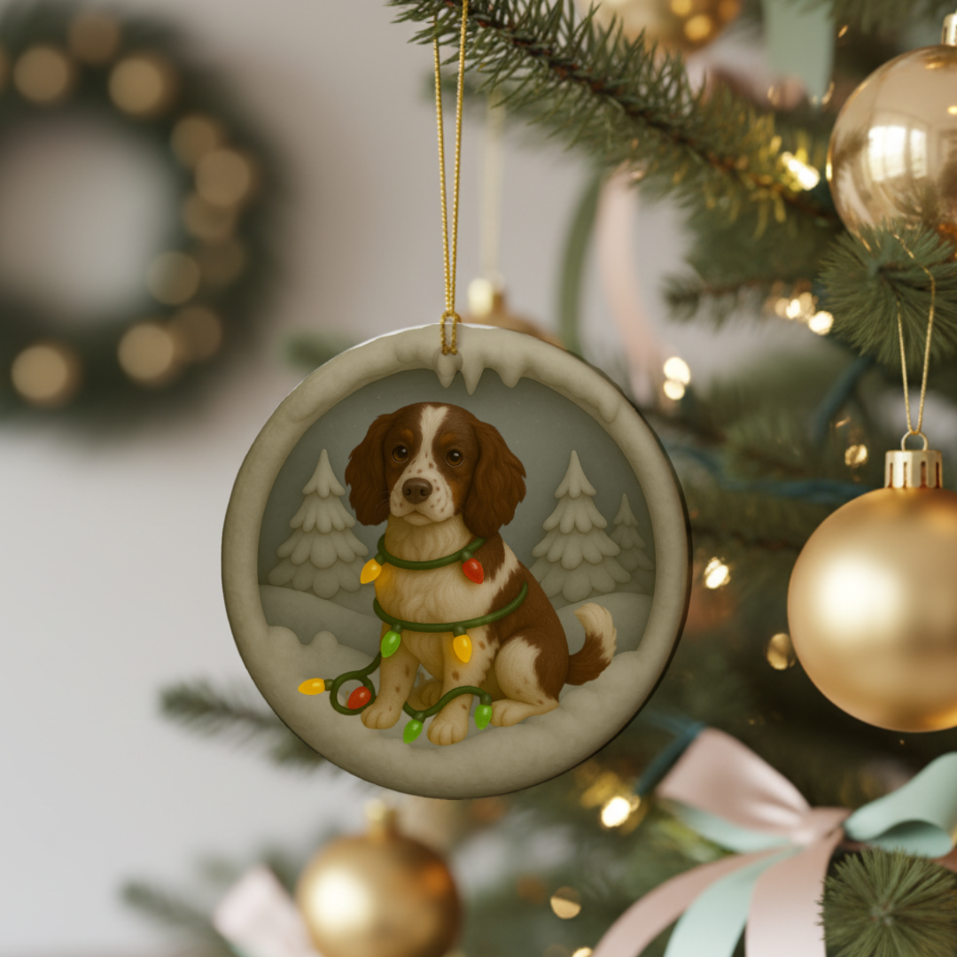 Personalized Springer Spaniel Christmas 3D Clay-Style Dog Keepsake