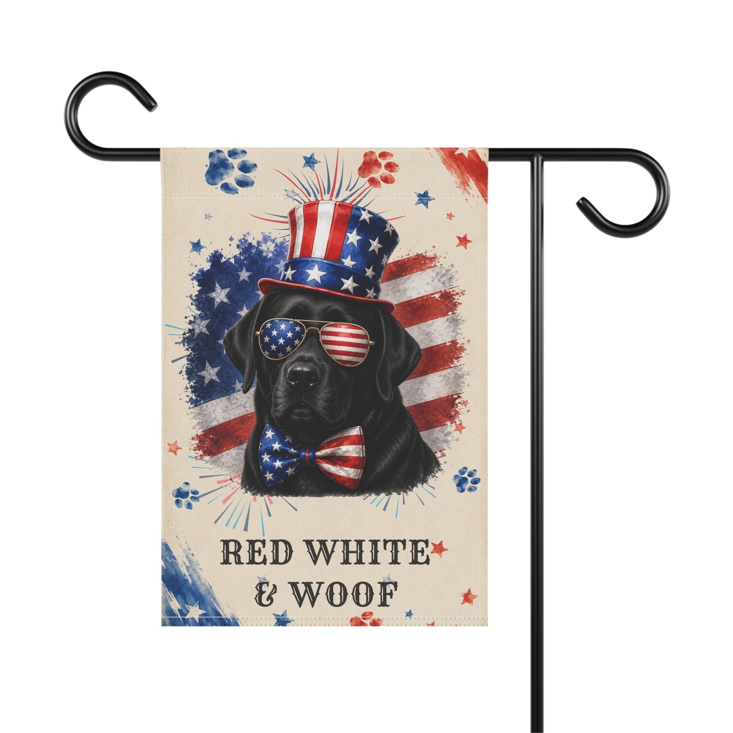 Patriotic Black Lab Garden Flag