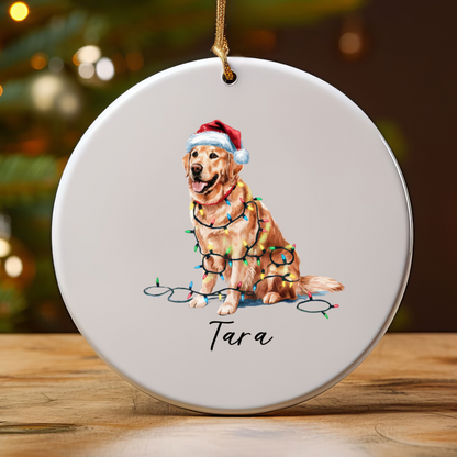Golden Retriever Ornament, Personalized Dog Lover Gift