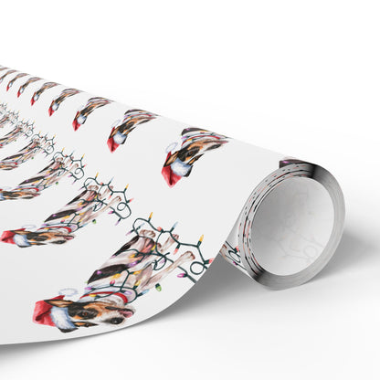 Rat Terrier Christmas Lights Wrapping Paper