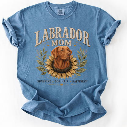 Fox Red Lab Mom Shirt, Labrador Retriever Sunflower Tee, Vintage Dog Lover Gift