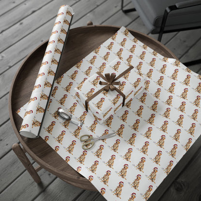 Yellow Labrador Retriever Christmas Lights Wrapping Paper